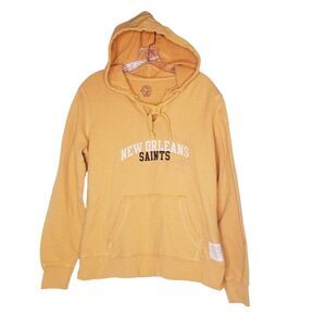 New Orleans Saints Yellow Hoodie Sweatshirt Women's Size Large Retro Sport